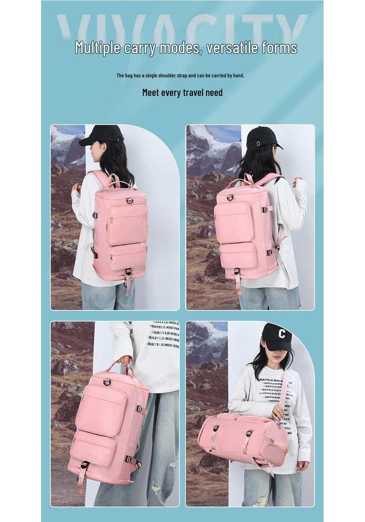 Double Shoulder Travel Backpack, Large Capacity & Lightweight, Wet/Dry Separation, Crossbody Fitness Bag for Sports and Casual Use