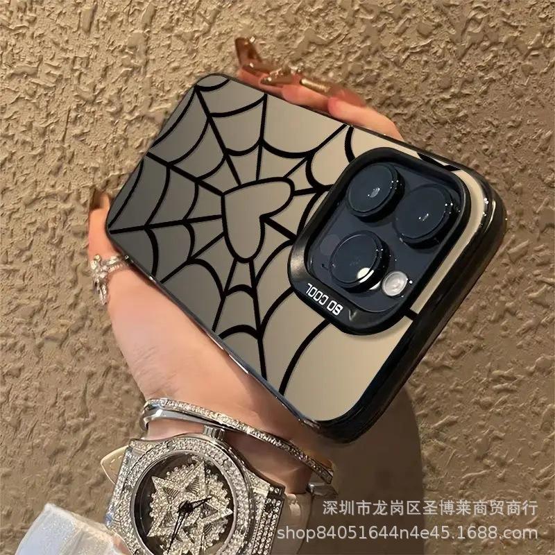Love spider web for apple 15 color silver iPhone14Pro creative 11promax matte 16 protective case 7