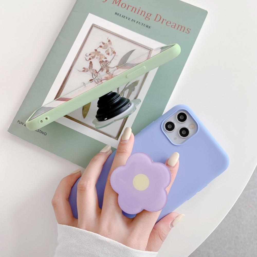 Ins Drip Glue Elegant Flower Air Cushion Mobile Phone Stand with Scalable Lazy Bracket For iPhone 17 Samsung Xiaomi phone Mount