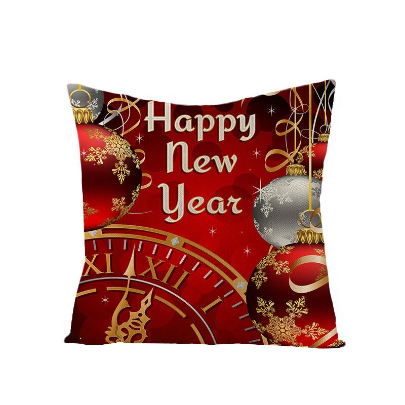 New Christmas Pillow Cover Printed Decorative Cushion Cover Home Sofa Cushion Linen Sofa Back