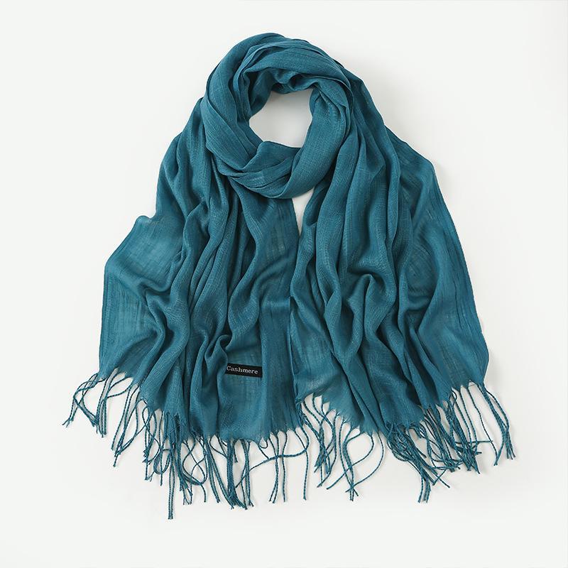 Trendy Niche Silk Scarf: Bamboo Yarn Tassel Shawl for Women