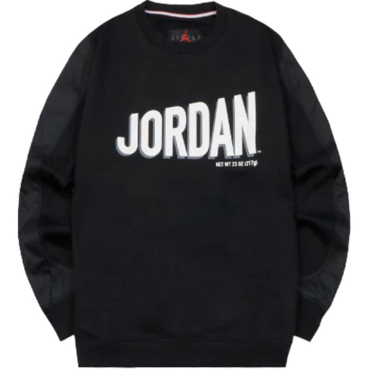 Jordan Letter Logo Print Loose American Style Crew Neck Long Sleeve Sweatshirt Men sweatshirt Black DV7589-010