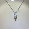 5 Carat D Color Moissanite Eye-Cut Pendant Necklace for Women with Side Stones and Certificate