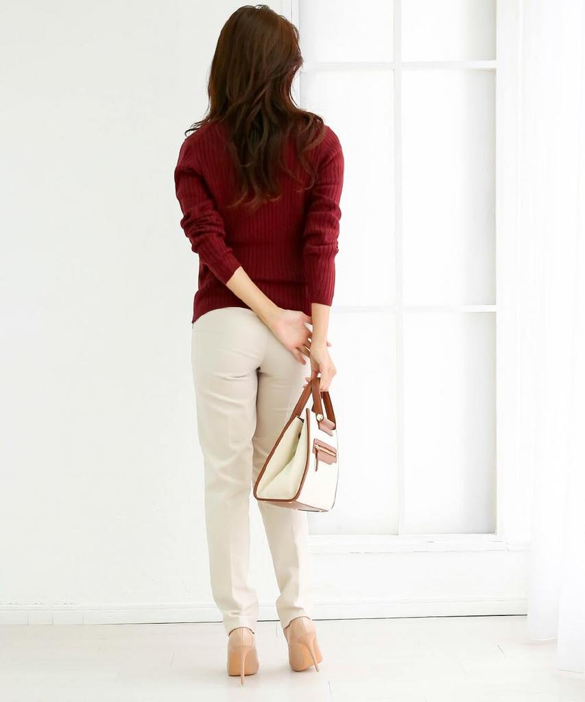 Winter Plus Rippstrick Große Größen Bordeaux wn-0114 [Jungle Jalopy] Damenpullover, Größe, Strick, V-Ausschnitt, Baumwolle, Ärmel, Leicht, Elegant, Herbst/Frühling,