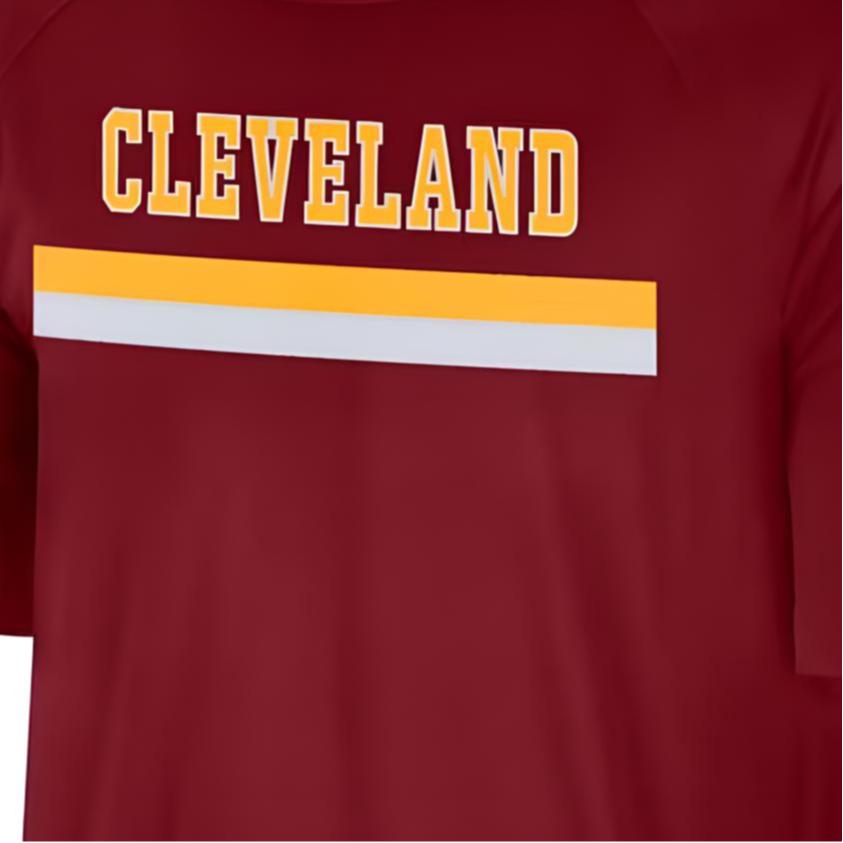 Nike Letter Casual Sports Brand Logo Short Sleeve T-Shirt City Edition 2021/22 Cleveland Cavaliers Unisex Tops Bright-Red DB2635-677