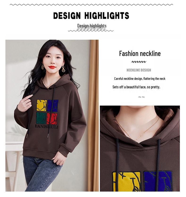 Women's Thickened Fleece Hoodie: 2024 New Autumn/Winter Korean Fashion Loose Fit