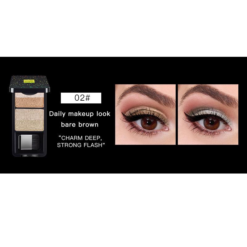 Pudaier Pearlescent Three-dimensional Colorful Gradient Two-color Eye Shadow