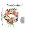 3D 50cm Artificial Green Plant Wreath, Peony And Camellia Artificial Flower Wreath, Door Decoration, Wedding Decoration, Home Hanging Ornament.
