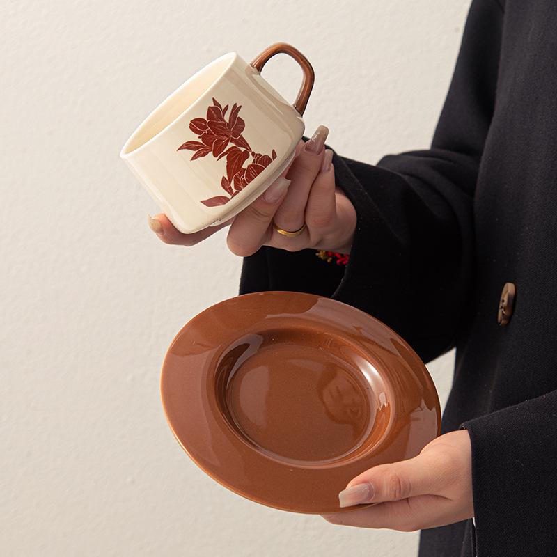 European Ceramic Coffee Cup Saucer Ceramic Restaurant Home Afternoon Tea Cup Office Water Cup Breakfast Cup Milk Tea Cup