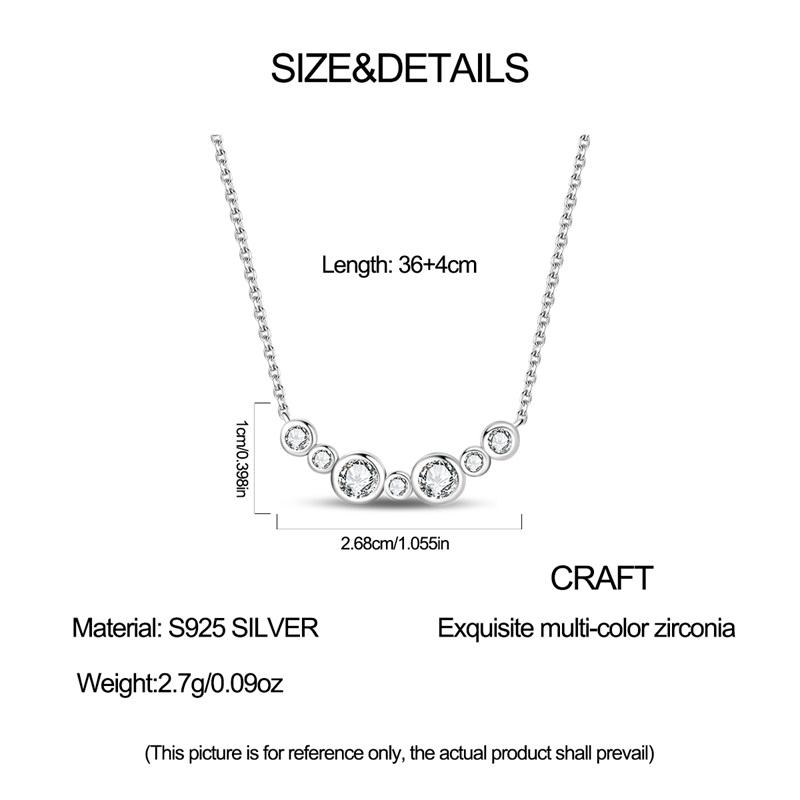 925 Silver Necklace Four-leaf Clover Zircon Pendant Necklace for Women Anniversary Birthday Jewelry Gifts