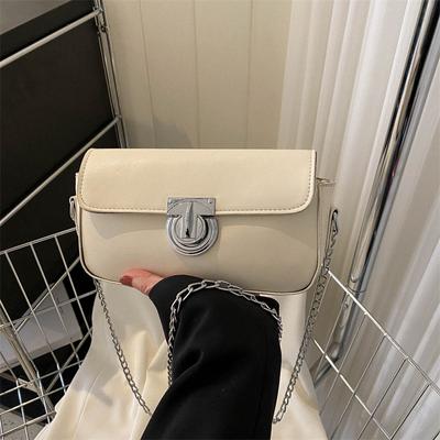 Solid Color Simple Fashion Chain Bag Women's 2025 Spring and Summer New Shoulder Messenger Bag Small Square Bag