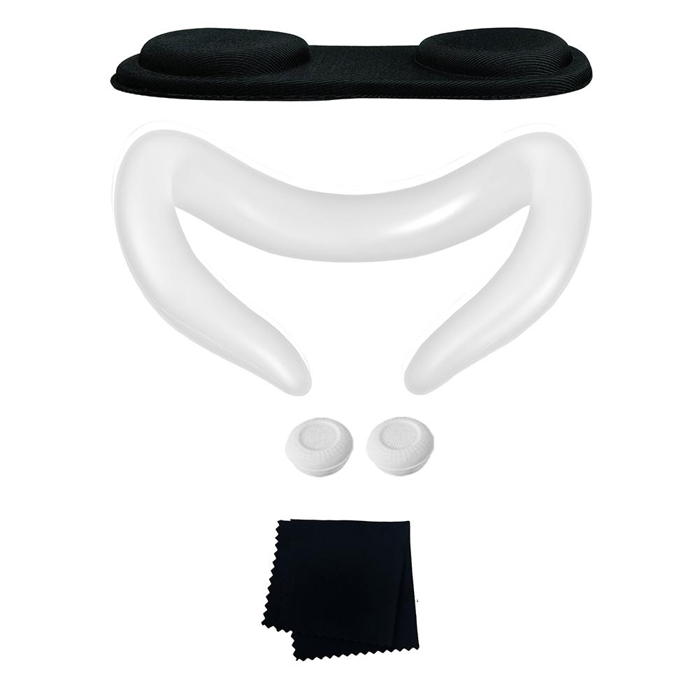 

5 шт./компл. силиконовая защитная маска для лица VR для Meta Quest 3, защитная крышка для объектива, защитная маска для лица от пота для Meta Quest 3 VR белый