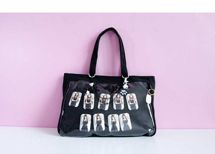 New Japanese canvas single-sided pain bag baby bag shoulder portable armpit bag bar pain doll animation two-dimensional bag
