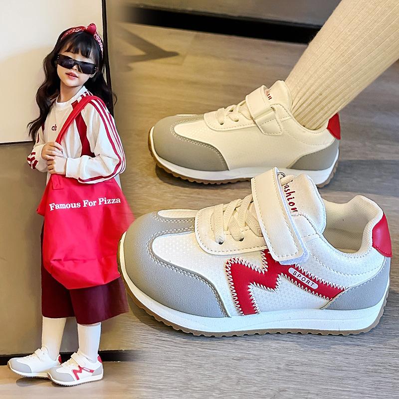 Fashion 2025 Spring Teenager Kid's Sneakers PU Leather Waterproof Outdoor Tennis Shoes Teenager Girl's Sneakers Kids Sport Shoes