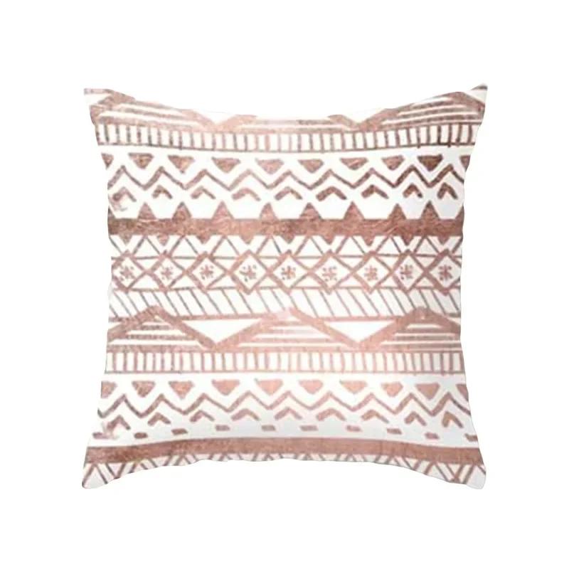 40X40/45X45CM Rose Gold Pink Geometry Print Cushion Covers Modern Nordic Livingroom Decorative Pillows Case Couch Throw Pillows