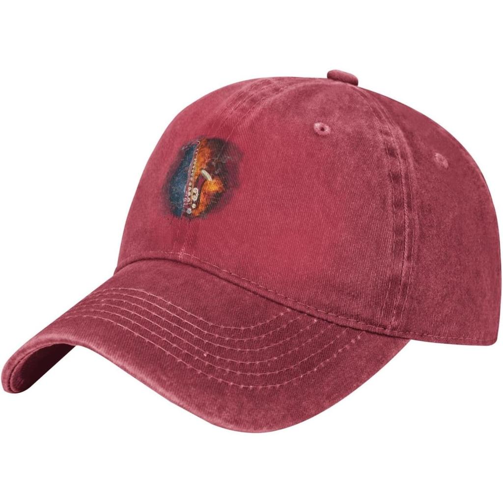 Fire Water Saxophone Graphic Washed Baseball Cap Premium Cotton Adjustable Dad Hat for Unisex