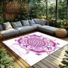 Boho Persian Area Rug Mandala Pattern Mat Washable Floor Carpet Non Slip Home Decor Purple Aesthetic Room Rug Modern Accent Deco