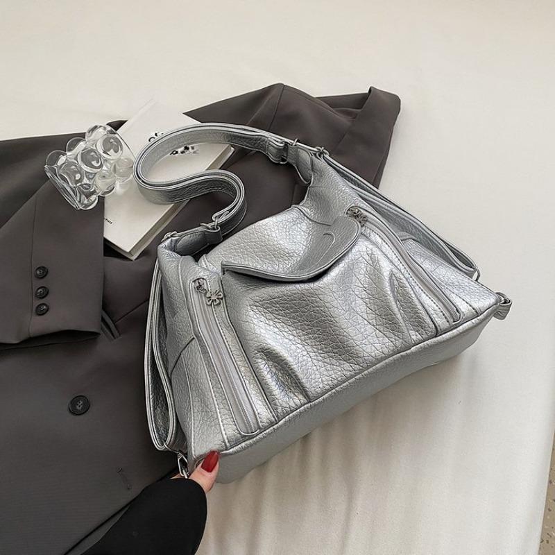 

Дизайнерські маленькі сумки через плече зі штучної шкіри для жінок 2024 літо Y2K корейська модна сумка через плече жіночі ретро сумки та гаманці срібний