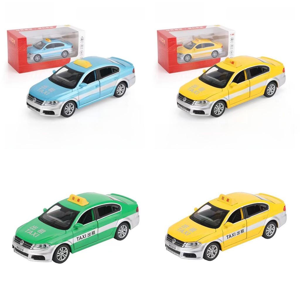 Car Alloy Taxi Model 132 Scale Light Sound Effects Children Play Gifts Festival