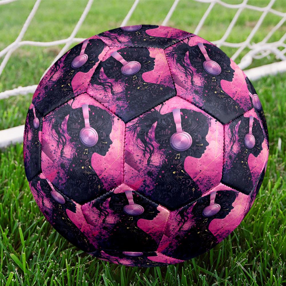 1pc Music Dreams Standard Size 5 Wear Resistant Football, Indoor Outdoor Soccer Ball for School Park Grass Training & Daily Zq71012
