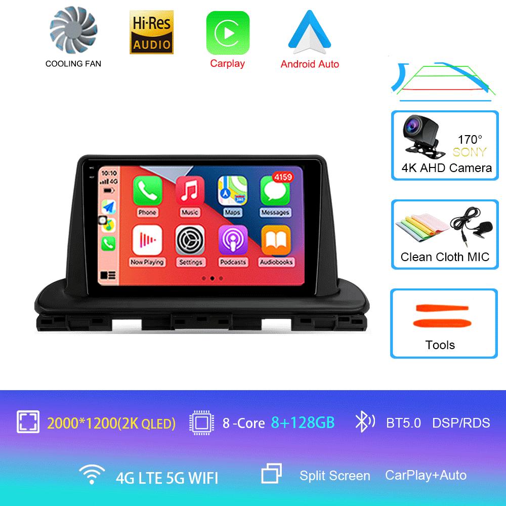 Car Radio Android 14 Carplay Auto 2K Screen BT Multimedia Player For Kia Cerato 4 IV 2018 - 2021 Autoradio Stereo 2din Head Unit