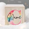 Personalized Money Box Kids Money Boxes Rainbow Letter with Name Coin Collection Box Wooded Coin Bank Child Birthday Shower Gift