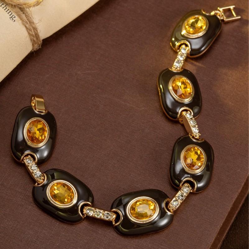 Ensemble émail brun vintage Style collier géométrique Chaîne de pull polyvalente