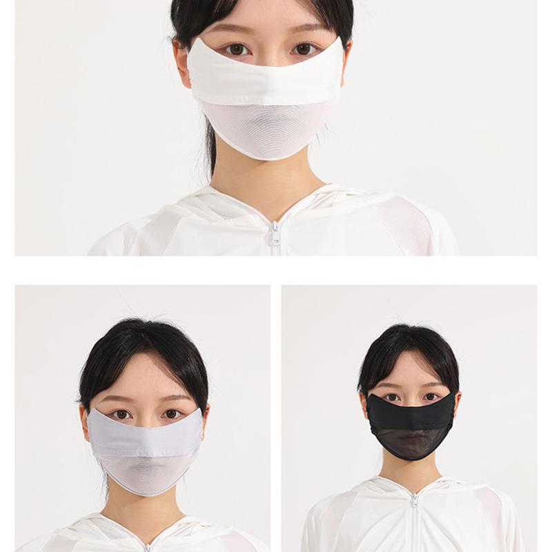 Breathable Ice Silk Sunscreen Face Mask Outdoor Sports Anti-Uv Face Mask Head Scarf With Adjustable Buckle Driving Riding Mask