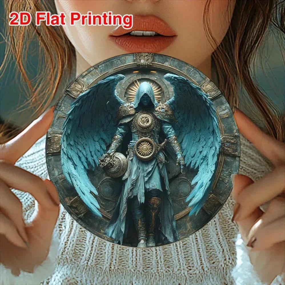 

Metal Wall Art Angel Wings Warrior Sign 8x8 Inch Home Decor Gift for Cafe Office небо синє кольору