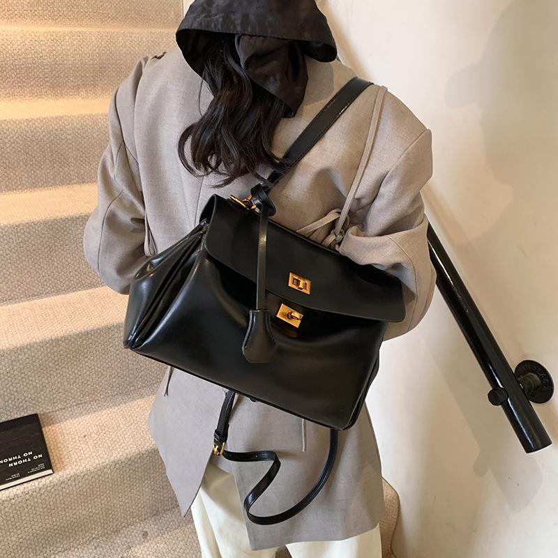 Premium commuter large-capacity bag women's 2025 new solid color messenger bag fashionable shoulder bag tote bag