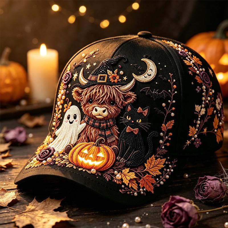Halloween print baseball cap street accessory hat everyday casual sun hat