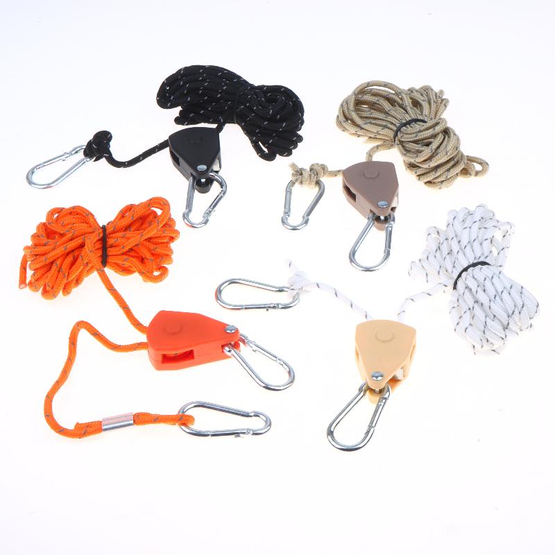 20M Extra Long Reflective Windproof Camping Rope with Adjuster Carabiner for Multi Tent Camping Sites