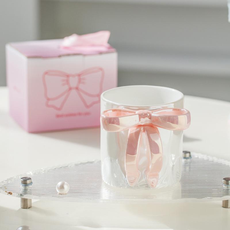 Elegant Bow Ceramic Mug - Luxury Gift for Friends and Office