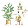 Wall stickers, green plants porch decoration stickers living room bedroom sofa background wall layout rental house renovation