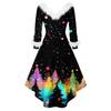 Vestido de Fiesta de Navidad para Mujer, Moderno, Casual, Ajustado, con Estampado Navideño y Manga Larga