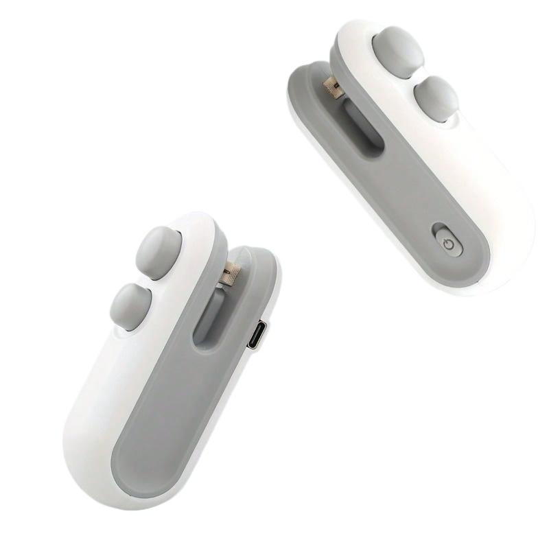 USB Rechargeable 2-in-1 Snack Bag Sealer & Cutter - Mini Heat Sealing Machine with Blade for Food Freshness Preservation