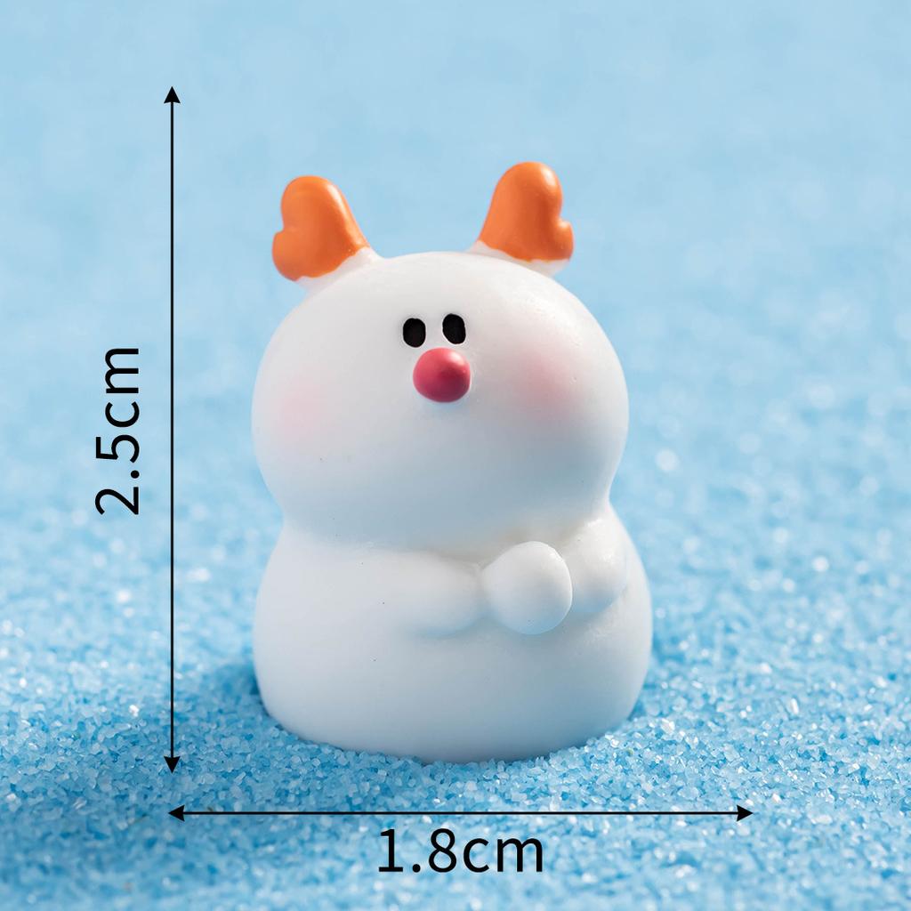 Miniature Decoration Exquisite Snowman Resin Figure Christmas Micro Landscape Cute Snowman Ornament For Desktops Indoor Outdoor