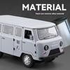 1/18 UAZ 452A Large Alloy Die-cast Car Model, Front Wheel Steering, Children's Toy Car With Light, Adult Collection of Ornaments Gift