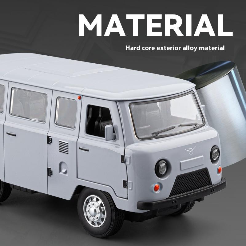 1/18 UAZ 452A Large Alloy Die-cast Car Model, Front Wheel Steering, Children's Toy Car With Light, Adult Collection of Ornaments Gift
