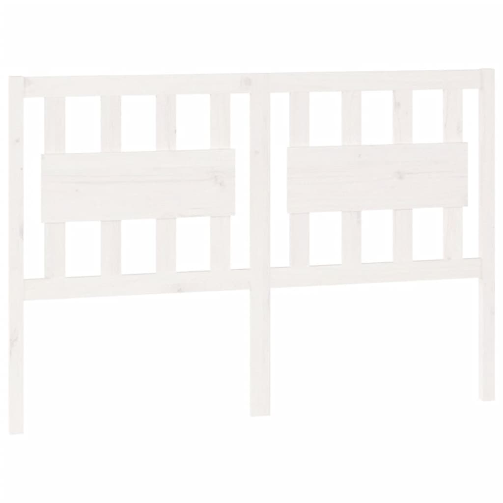 Headboard White 145.5 X 4 X 100 Cm Solid Pine Wood