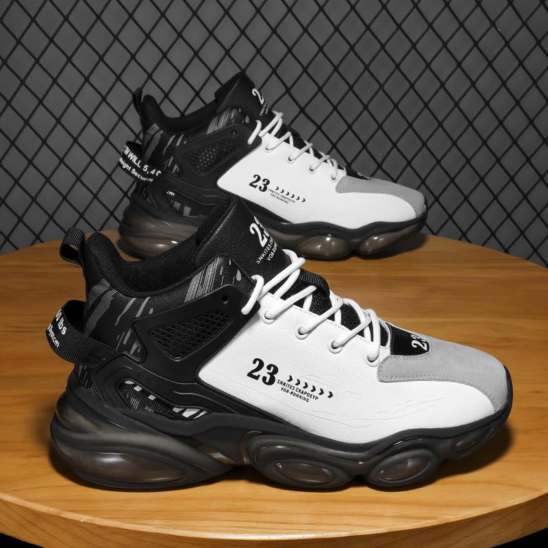 Pantofi Bărbați High Top Pantofi de Baschet pentru Bărbați Amortizare Confortabil Antiderapant Adidași Antrenament Atletic Piele Tenis Masculino