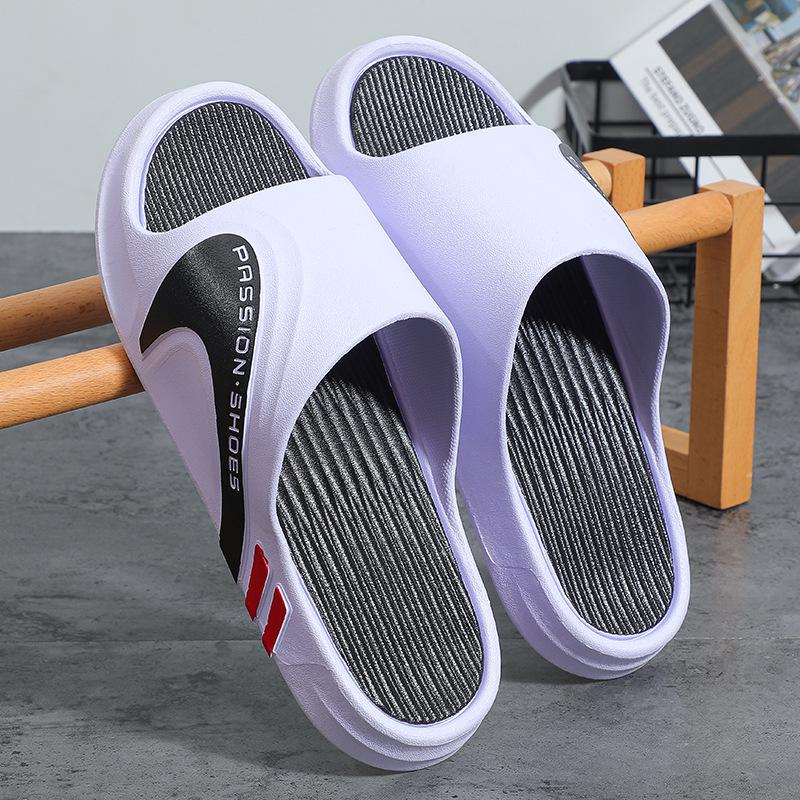 Comfort-Fit Men's Summer Slippers: Durable, Thick-Soled, Non-Slip, Deodorizing Indoor Sandals for Home.