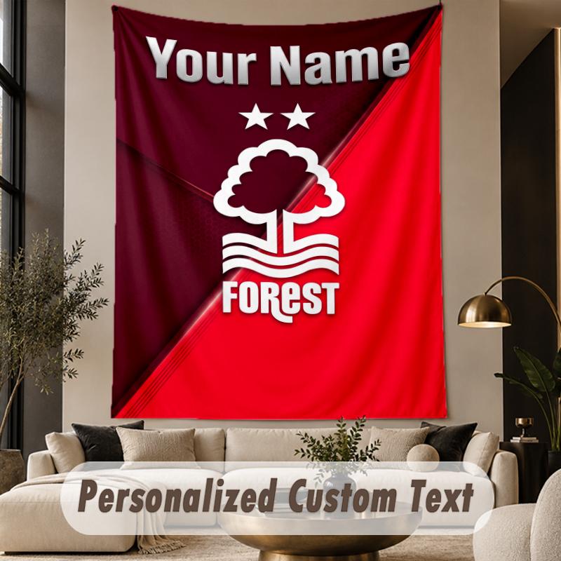 Custom Text Tapestry Nottingham Forest FC Print Wall Tapestry Indoor Living Room Wall Decor