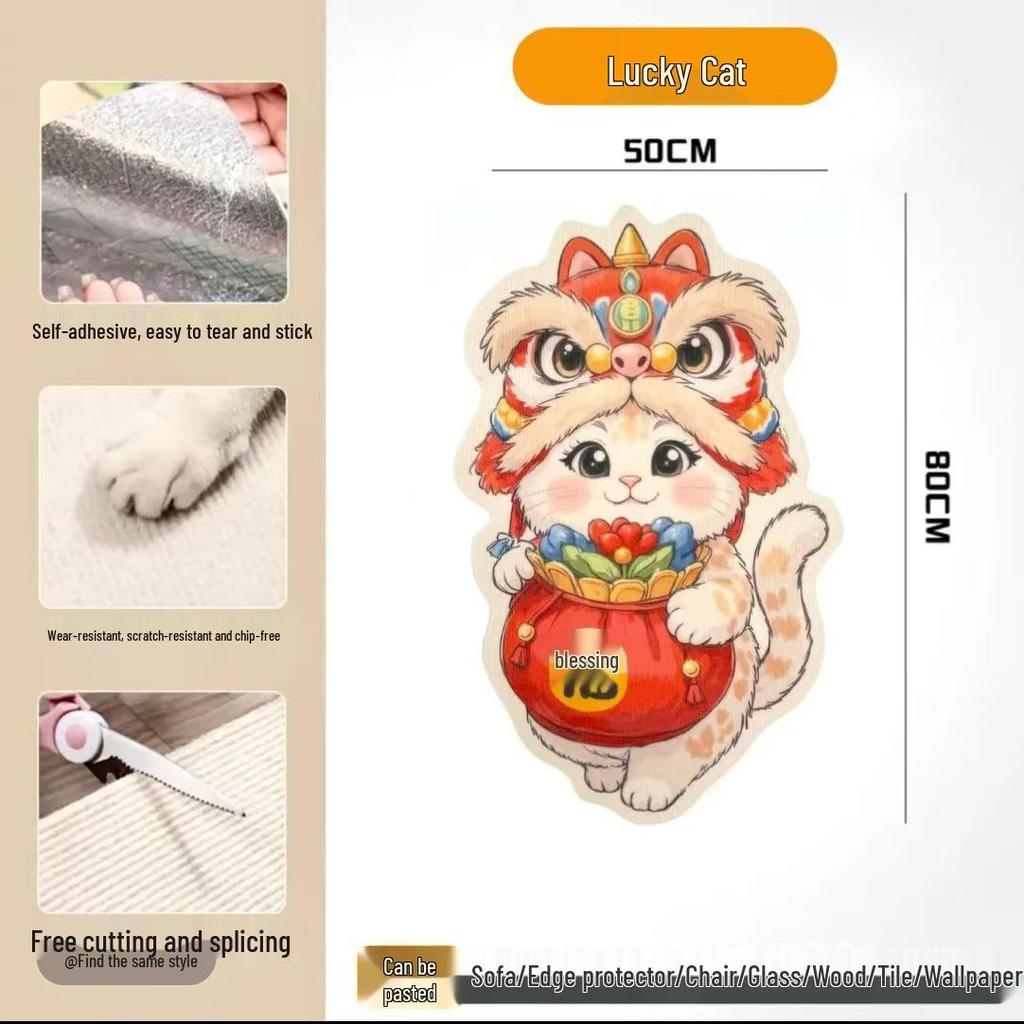 Cat Climbing & Scratching Pad: Durable, Non-Shedding Wall Sticker for Scratch-Proof Sofa & Wall Protection