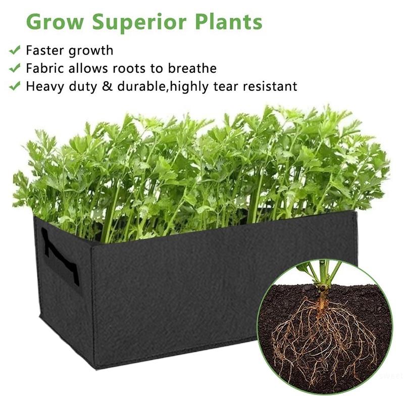 Felt Fabric Planting Pot Garden Grow Bag Rectangle Planting Bag Flowerpot Garden Vegetable Field Bed Cultivation Growth Planters