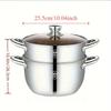SUS304 stainless steel double layer thickened household cage drawer steamed Mantou small steamer soup pot stew pot