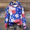 Women's Floral Hoodie Hipster Winter Pullover Harajuku Loose-Fit Casual Sweatshirt Cozy Fleece-Lined Jacket Casual Streetwear