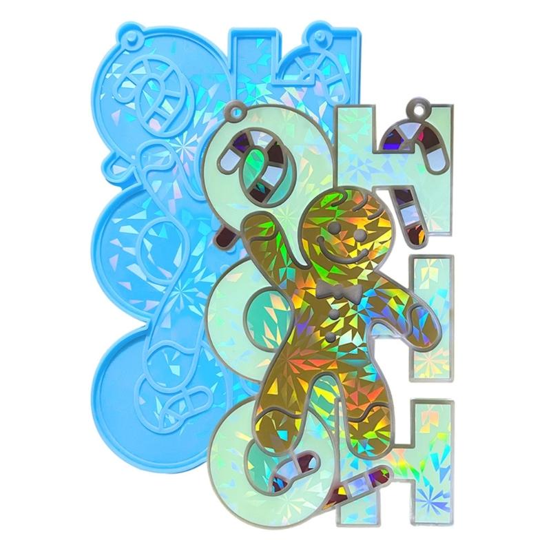 DIY Holographic Silicone Molds Christmas Pendant Mold DIY Crafts Moulds Hand-Making Craft Supplies Suitable for Pendant
