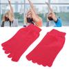 Soft Cotton Yoga Toe Socks Non Slip Breathable Pilates Socks Daily Foot Care Accessory(Rose Red )