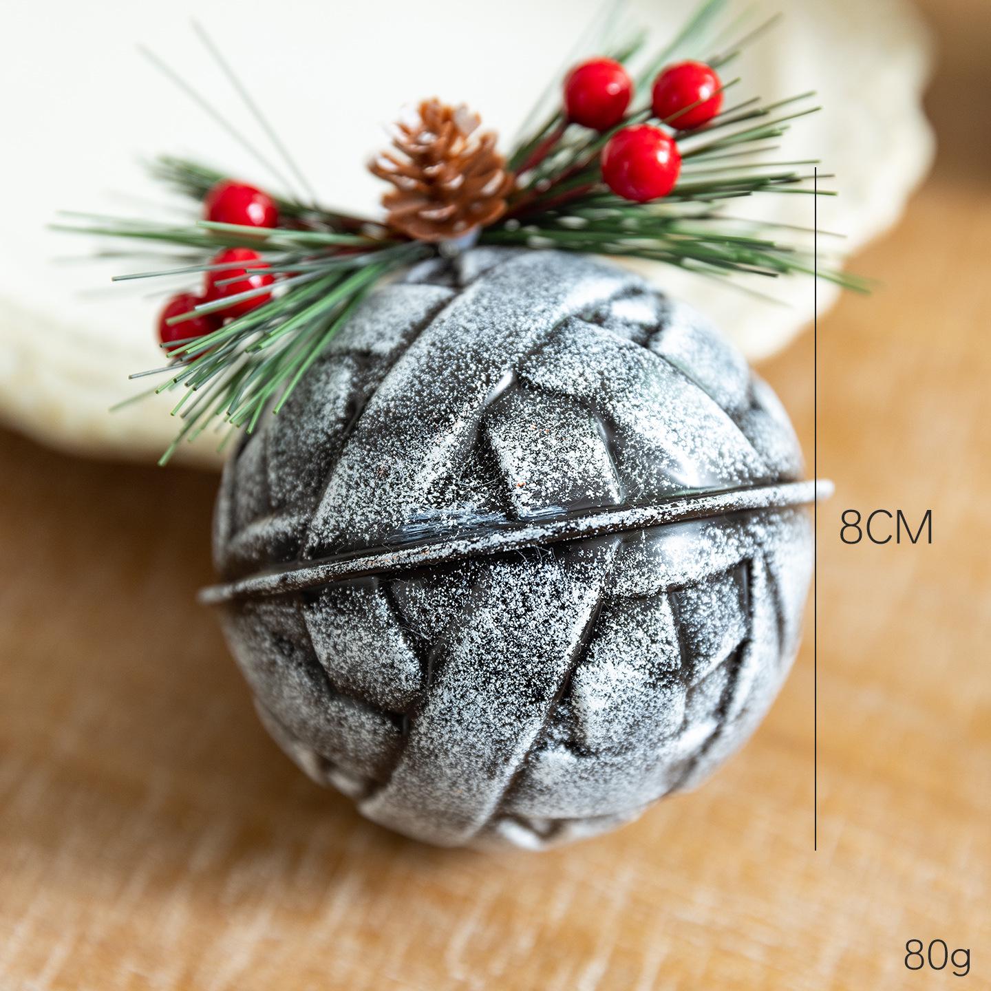 Vintage Metal Bell Christmas Tree Ornament - 8cm, Painted Finish